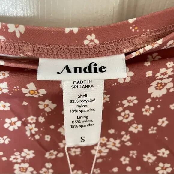 NWT Andie Ditsy Floral Rose Sarong Swim Cover Up Side Tie Bottom S Pink #3416 - Picture 8 of 15